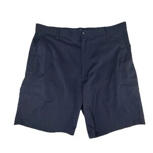 Chaps Golf Mens Performance Shorts Sz 36 Navy Stretch Chino Flat Front 9" inseam